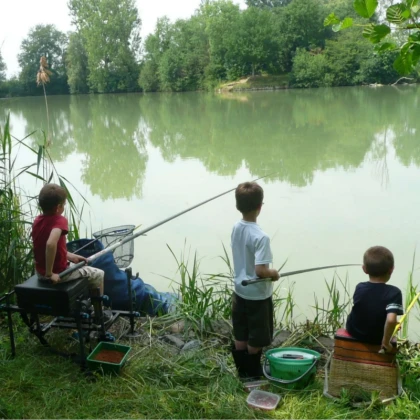 groupe d'enfants qui pêchent